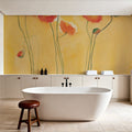 Cadmium Orange Poppies Mural Wallpaper - room preview 04
