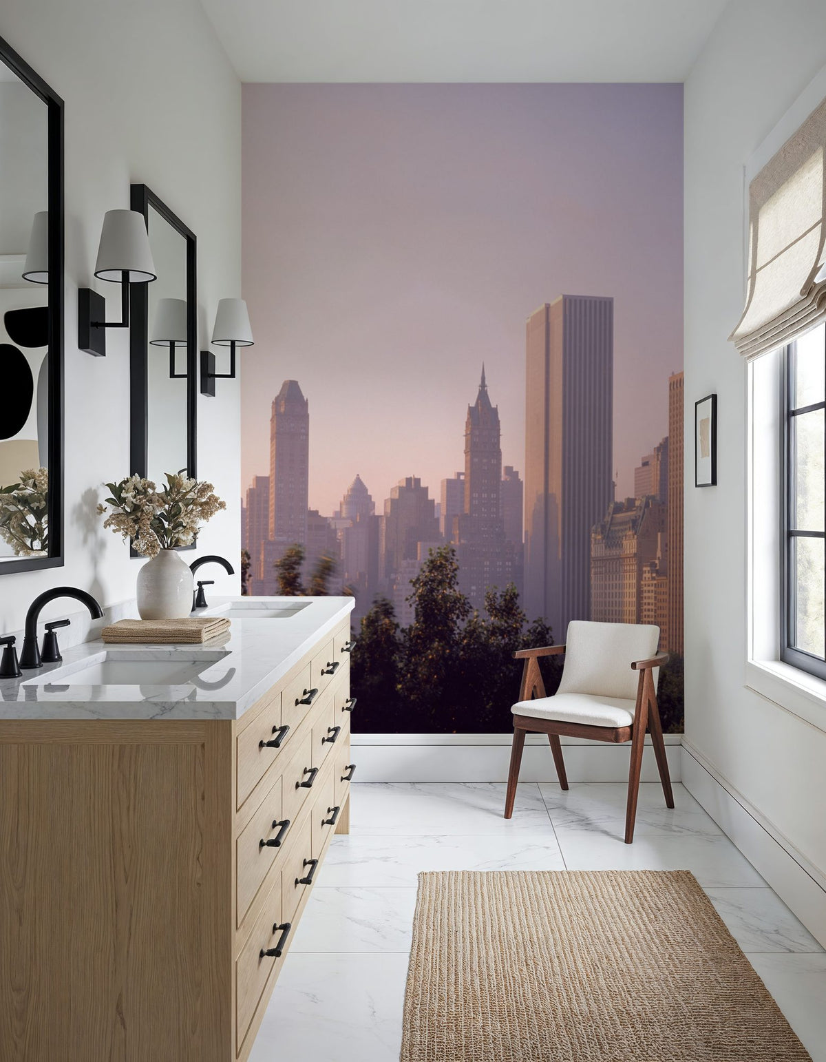 Sunset Skyline Mural Wallpaper - room preview 04