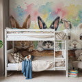 Rabbits - Cute Baby Animals Series Mural Wallpaper - room preview 04