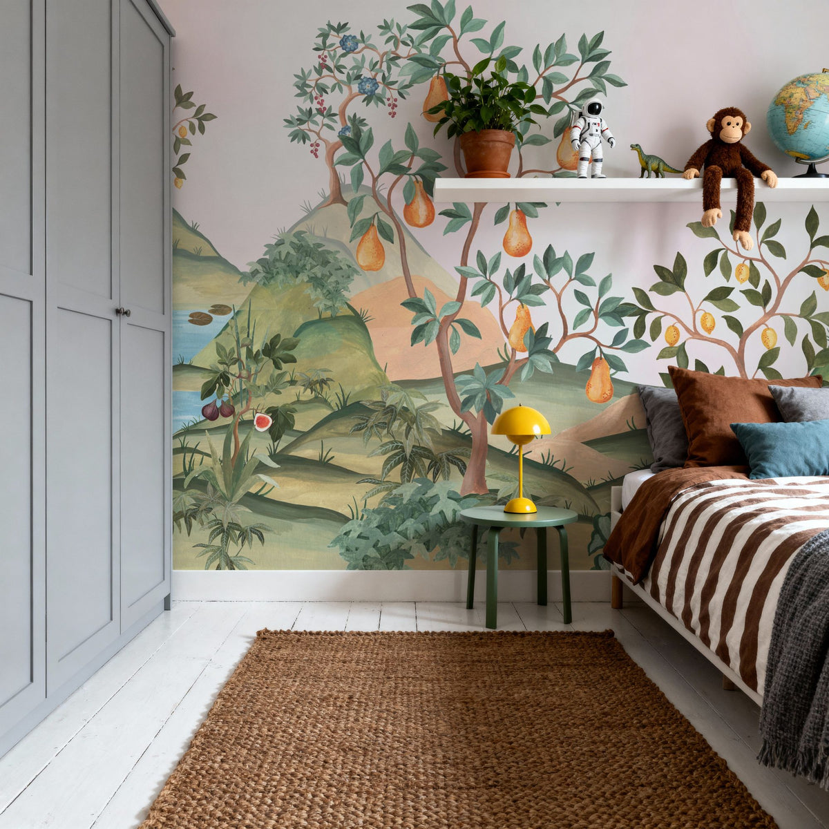 Orchard Reverie (no Animals), Soft Pink Mural Wallpaper - room preview 04