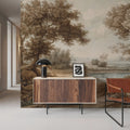 Riverbank Oak Landscape, Earth Mural Wallpaper - room preview 04