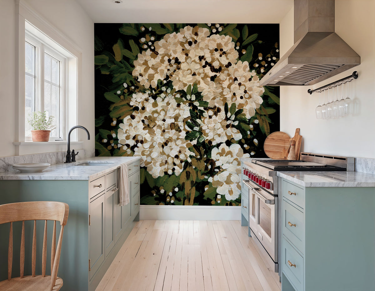 Moody Florals Mural Wallpaper - room preview 04