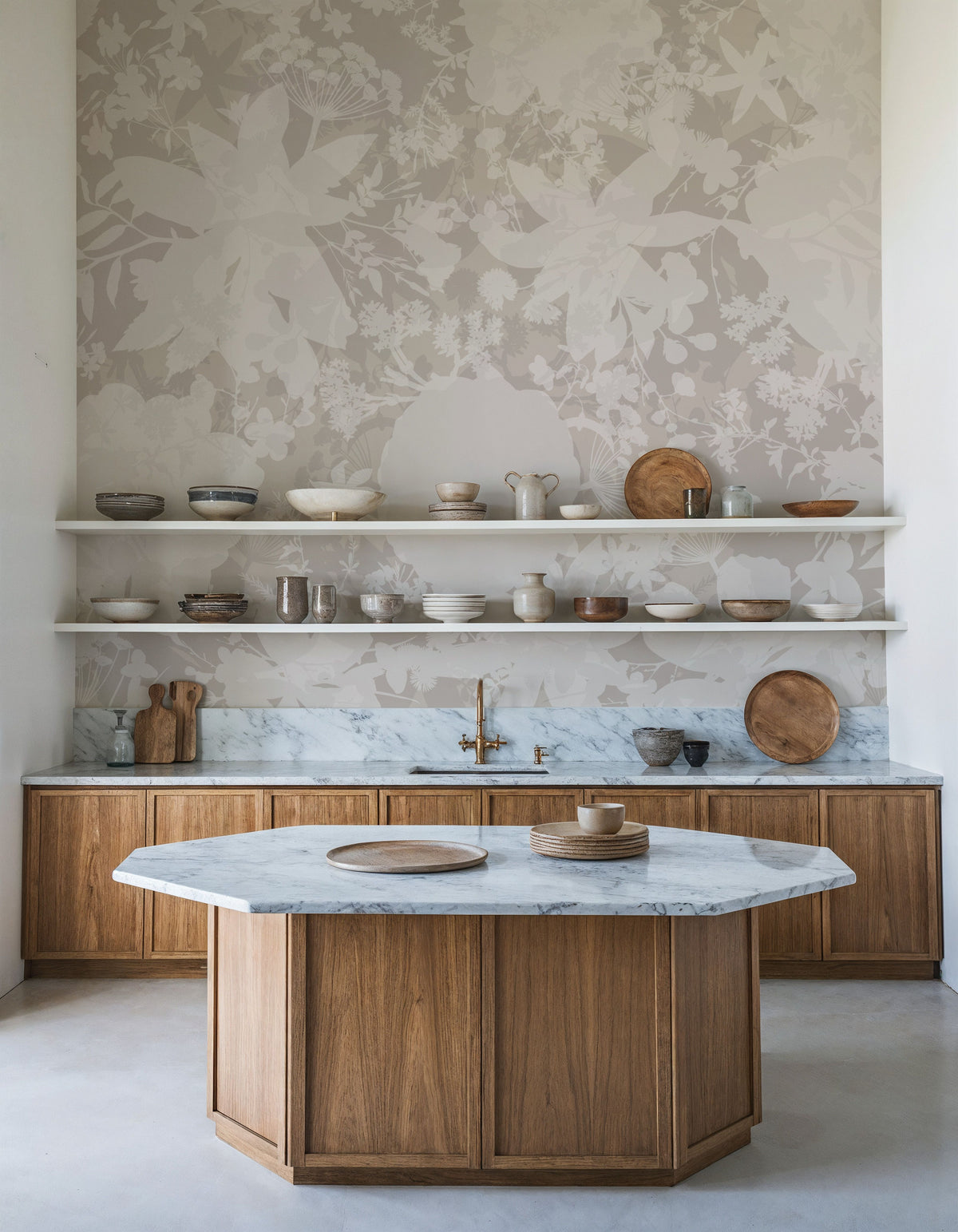 Flower Silhouette No Stain Mural Wallpaper - room preview 04
