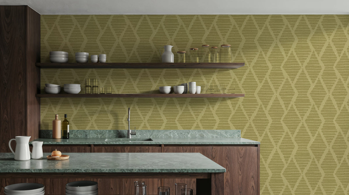 Harvest Time Swamp Green Mural Wallpaper - room preview 04