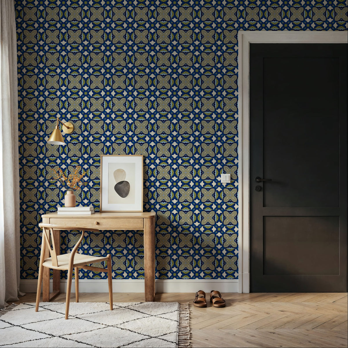 Nara Green Leaves Mural Wallpaper - room preview 04