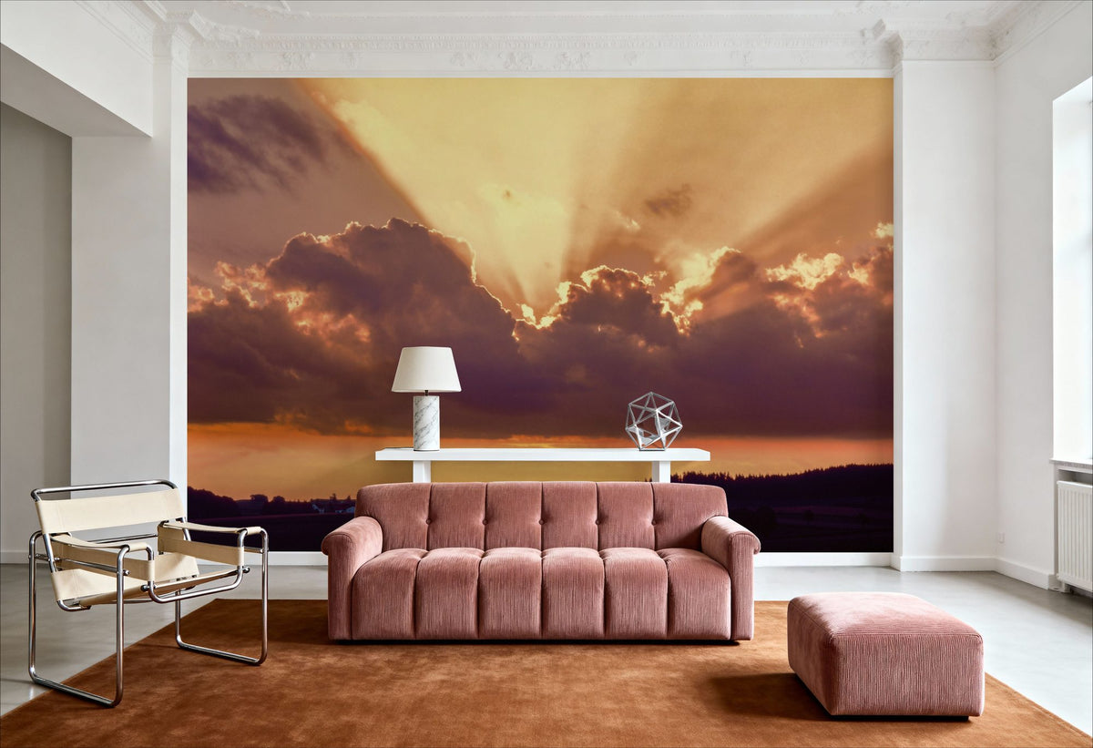 Sunset Symphony Mural Wallpaper - room preview 04