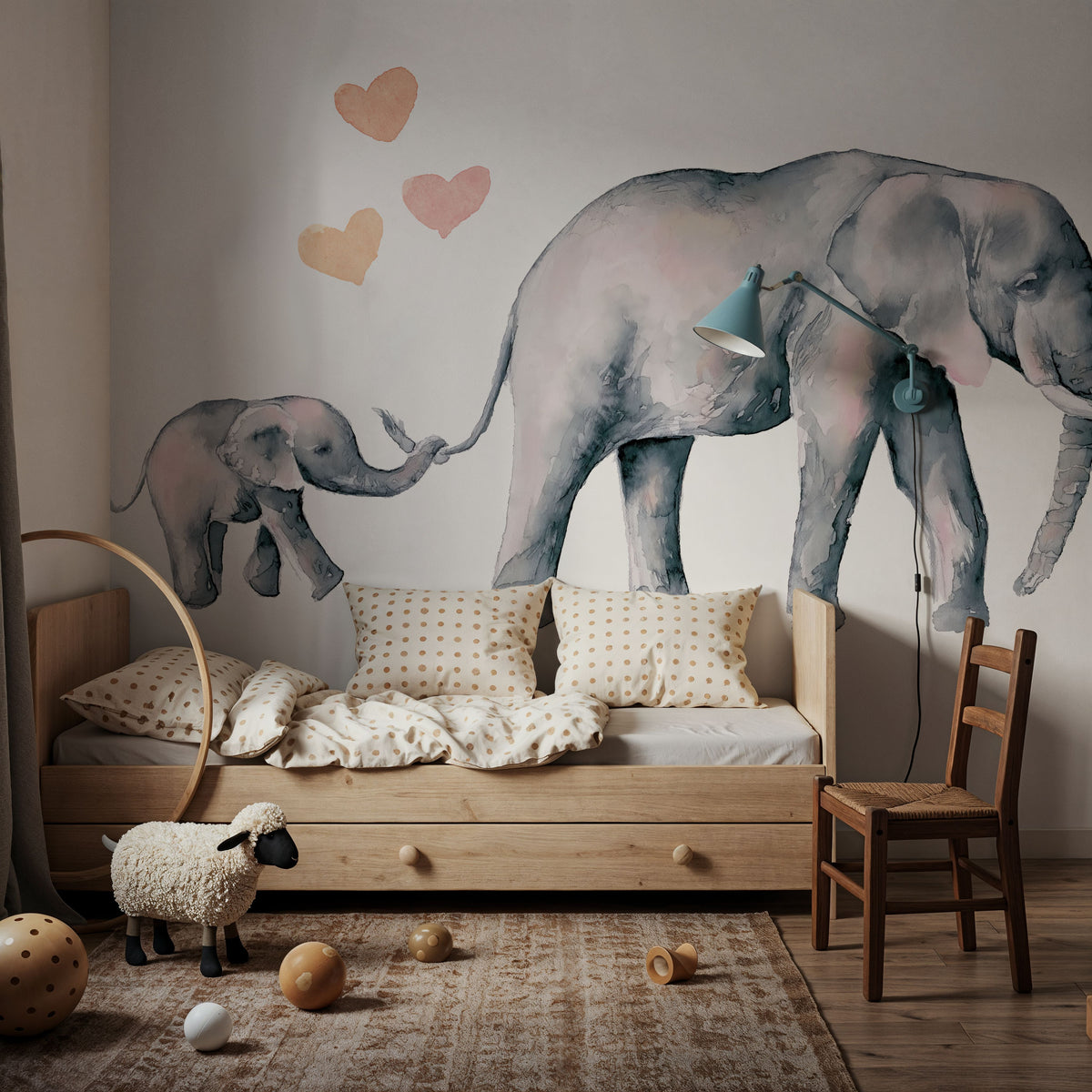 Elephant Love Mural Wallpaper - room preview 04