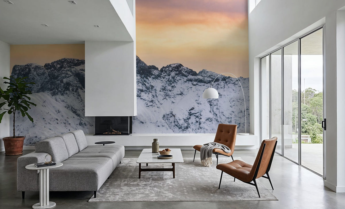 Snowy Mountain Ridge Mural Wallpaper - room preview 04
