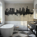 Osaka Skyline Concrete Mural Wallpaper - room preview 04