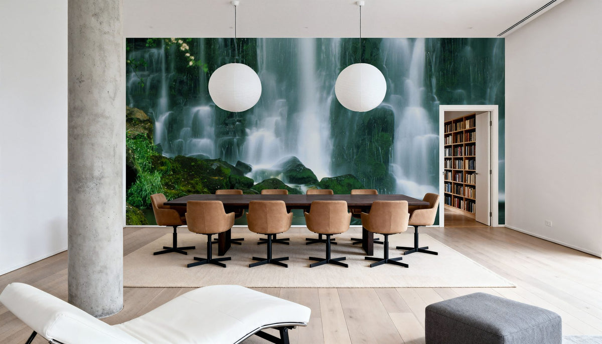 Emerald Cascade Mural Wallpaper - room preview 04