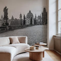 Charles Bridge BW Mural Wallpaper - room preview 04