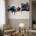 Tacoma Washington Skyline Blue & Bronze Mural Wallpaper - room preview 04