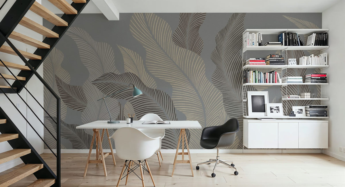 Foliage Flow, Mink Mural Wallpaper - room preview 04