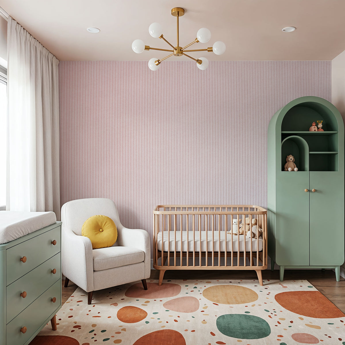 Corduroy Stripes Mural Wallpaper - room preview 04