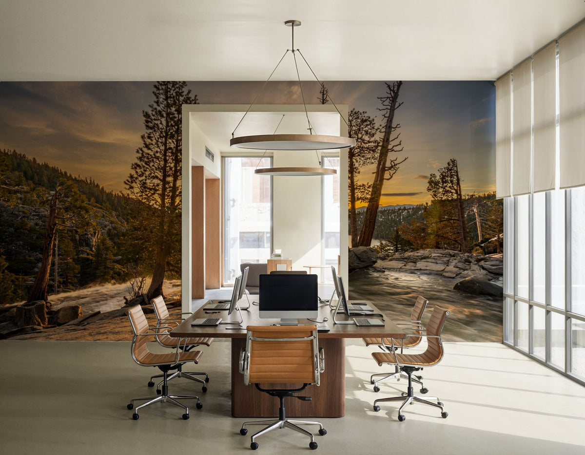 Snow Melting At Lake Tahoe Mural Wallpaper - room preview 04