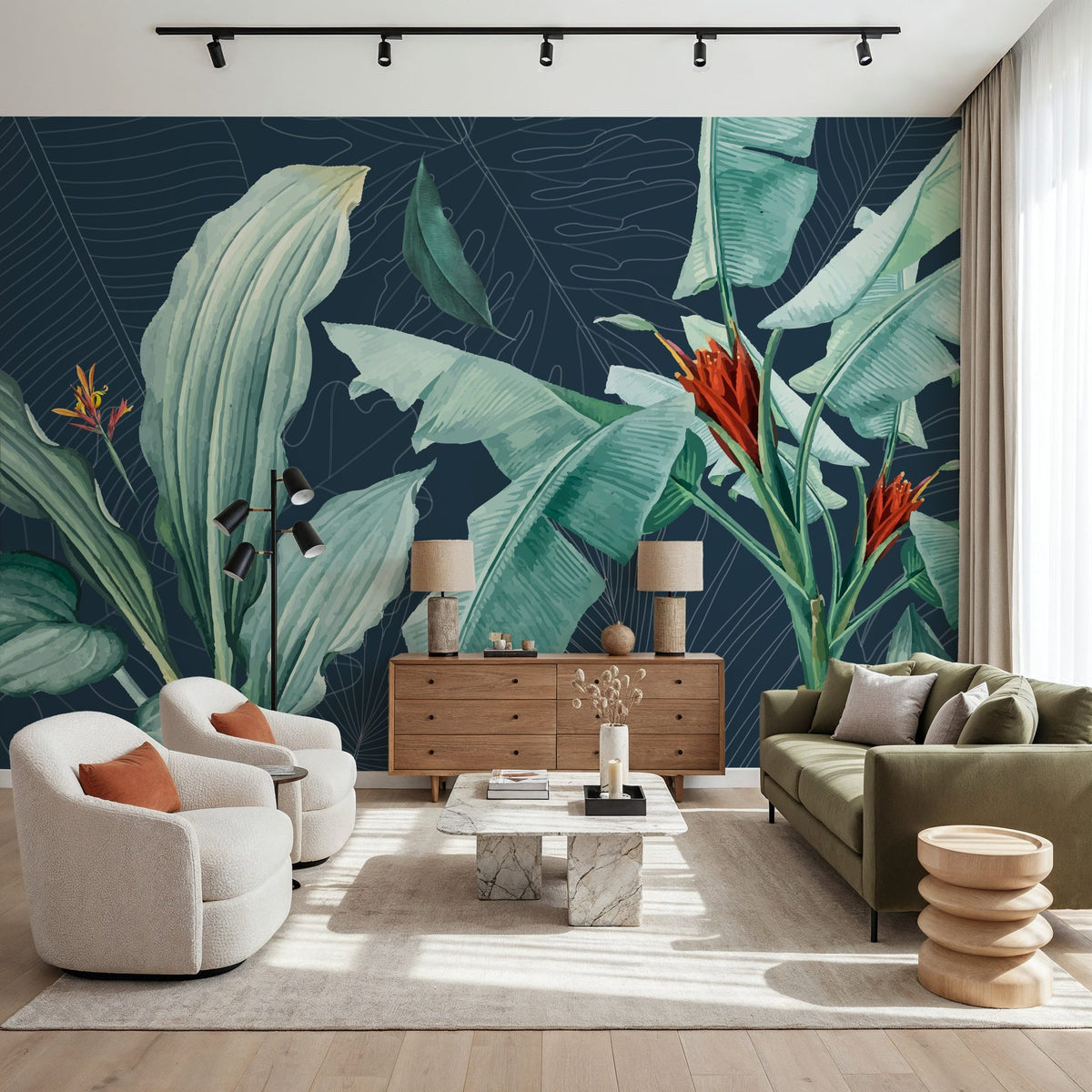 Unfinished Leaves Mural Wallpaper - room preview 04