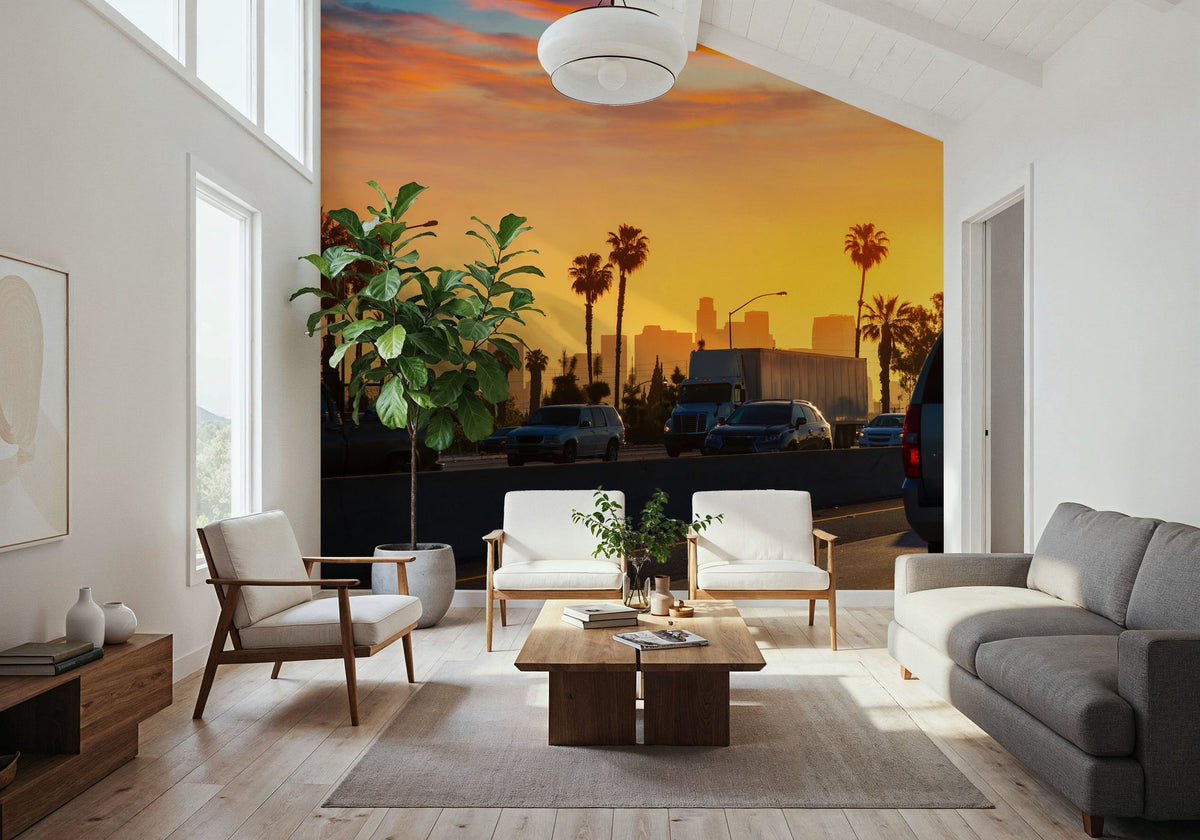 LA Sunset Mural Wallpaper - room preview 04