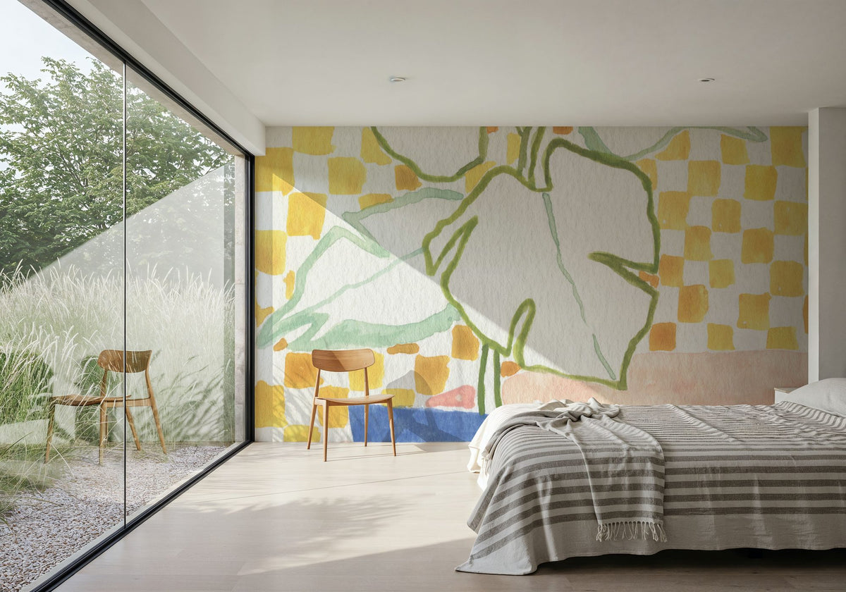 Happy Houseplant Mural Wallpaper - room preview 04