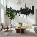 Prague (Praha) Czech Republic Skyline Black & White Mural Wallpaper - room preview 04