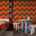 Retro Bold Blooms Mural Wallpaper - room preview 04