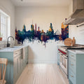 Buenos Aires Argentina Skyline Blue & Bronze Mural Wallpaper - room preview 04