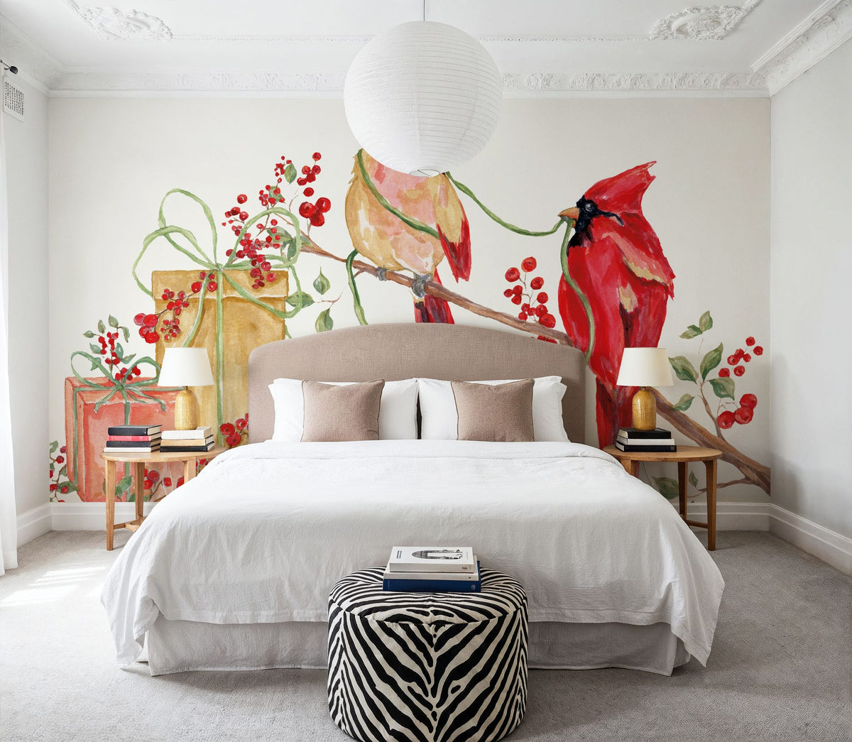 Winterberry Tidings V Mural Wallpaper - room preview 04