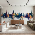 Torquay England Skyline Blue & Bronze Mural Wallpaper - room preview 04