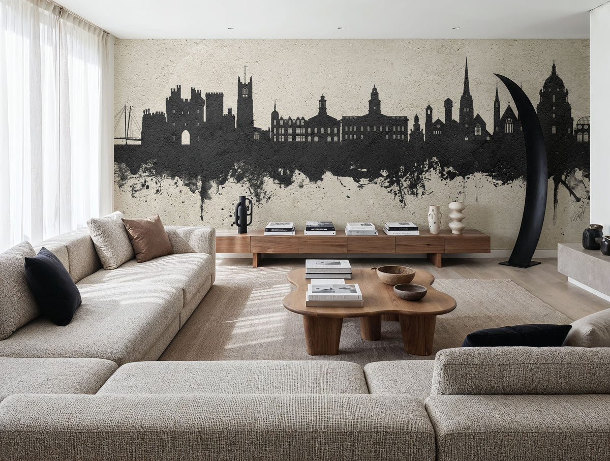 Lancaster England Skyline Concrete Mural Wallpaper - room preview 04
