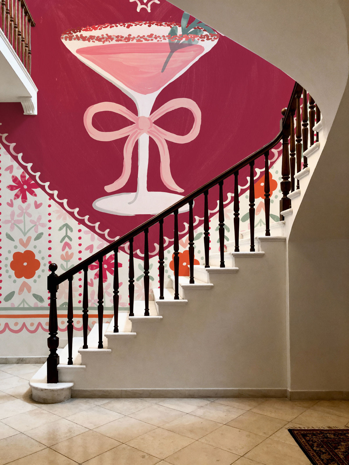 Blooming Hearts IV Cocktail Mural Wallpaper - room preview 04