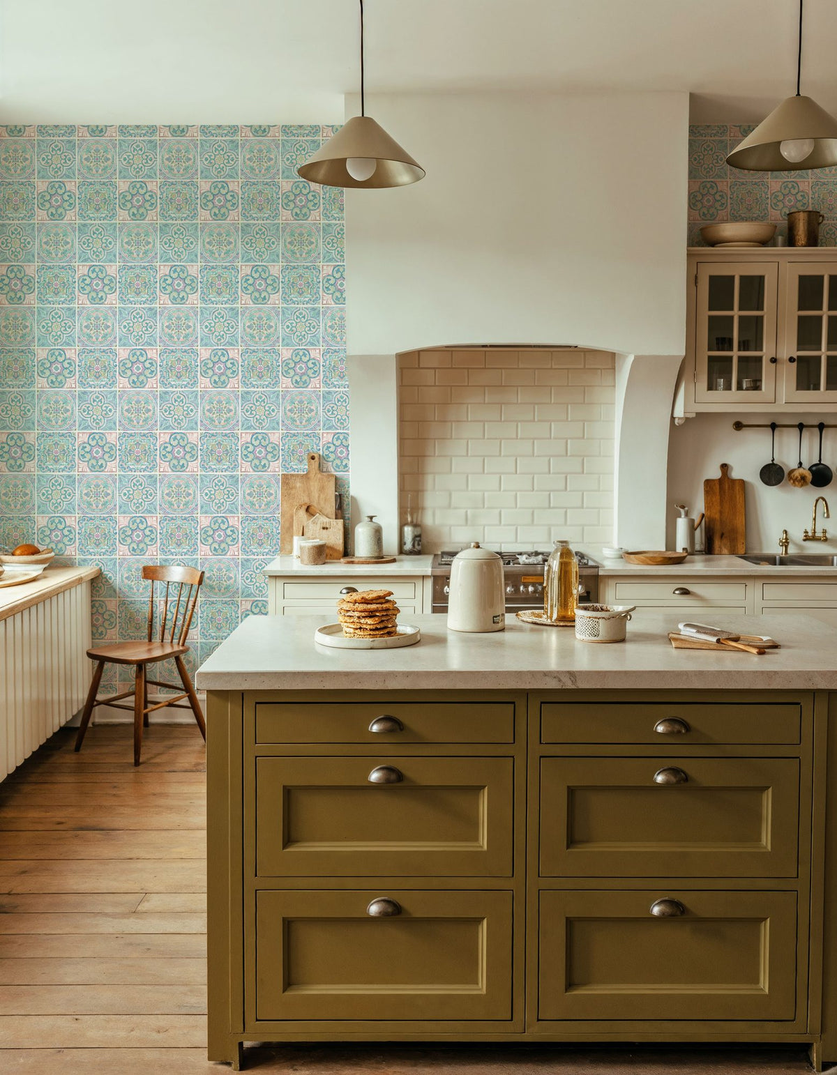 Ocean Tiles Mural Wallpaper - room preview 04