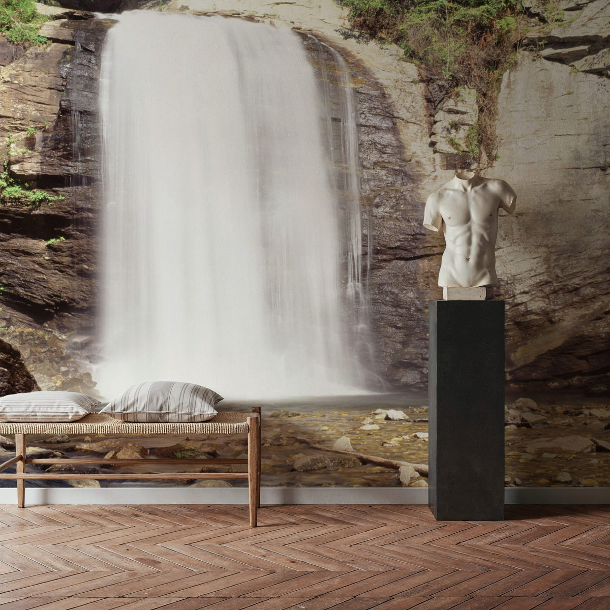 Pisgah Waterfall Mural Wallpaper - room preview 04