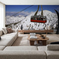 Crimson Lift Over Snow Peaks Mural Wallpaper - room preview 04