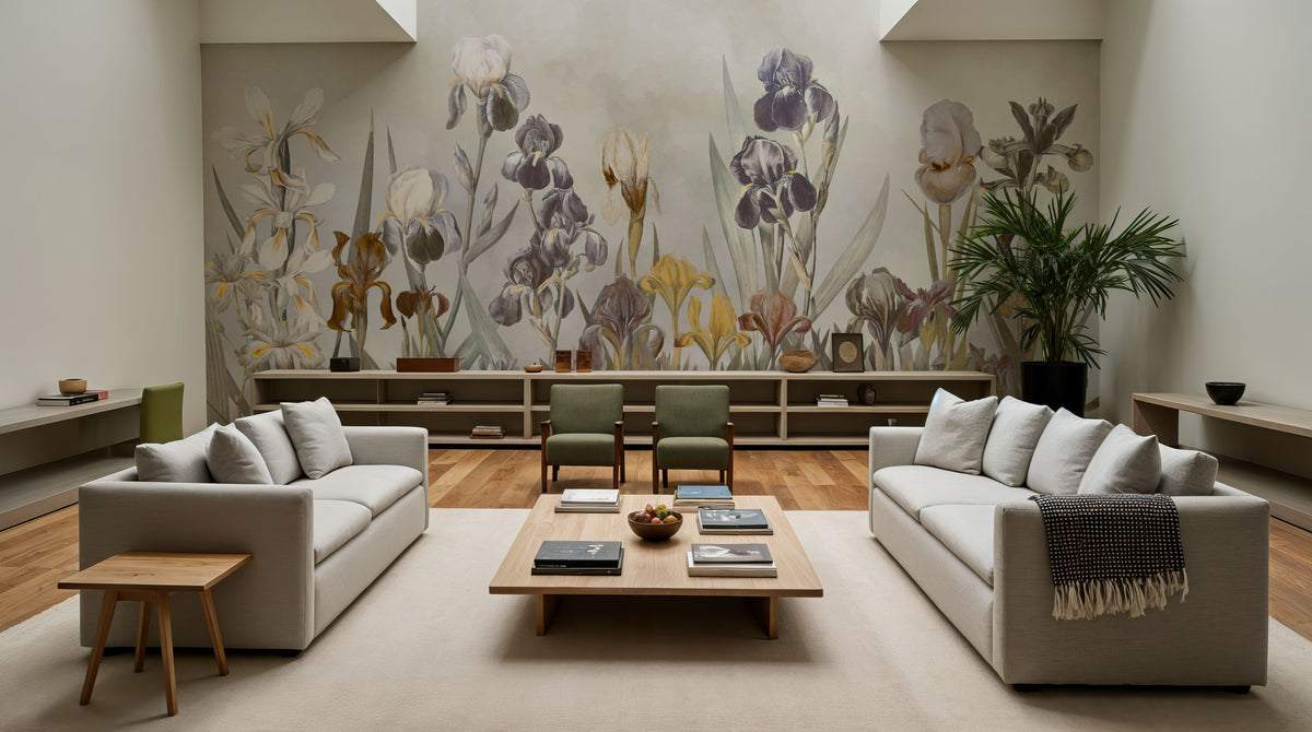 Iris Field Calm Mural Wallpaper - room preview 04