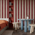 Sino Vertical Lines, Red Mural Wallpaper - room preview 04