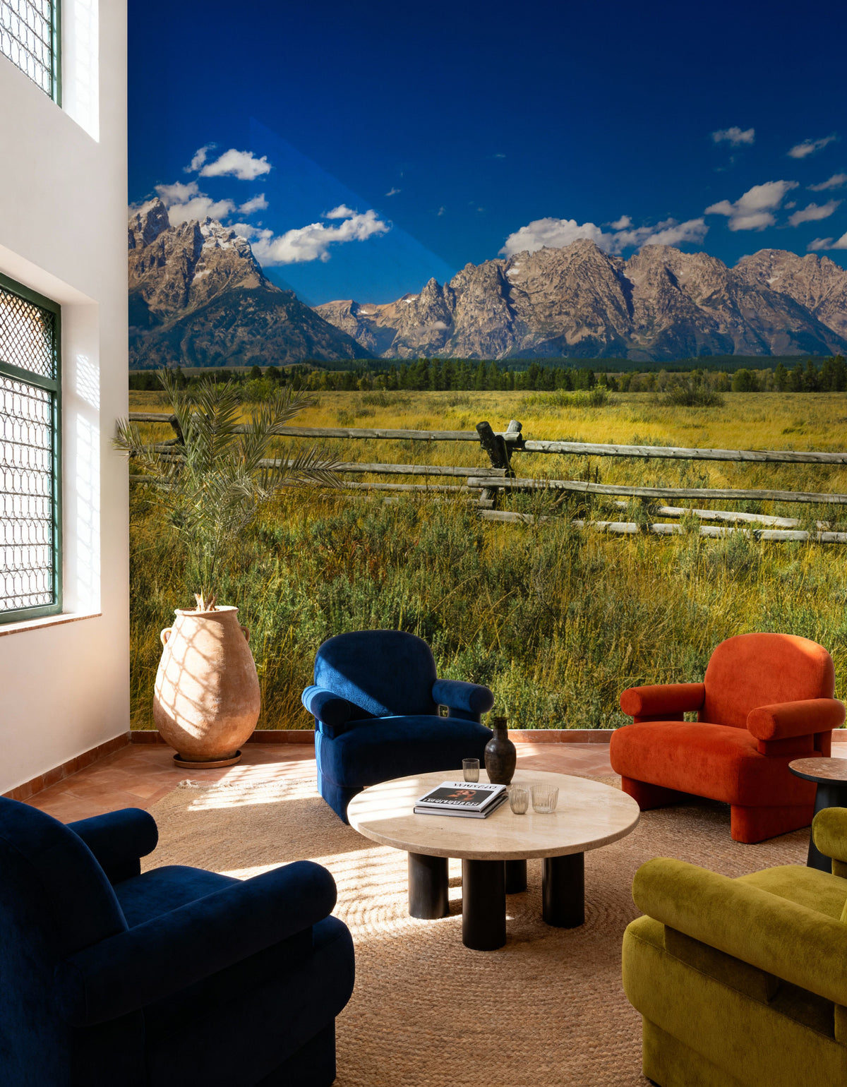Grand Teton Range Field Mural Wallpaper - room preview 04