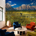 Grand Teton Range Field Mural Wallpaper - room preview 04