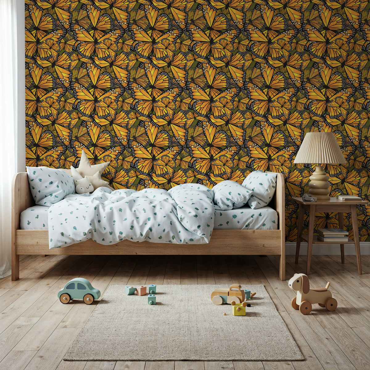 Monarch Movements, Olive Mural Wallpaper - room preview 04