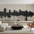 Salt Lake City Utah Skyline Concrete Mural Wallpaper - room preview 04