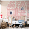 Gingerbread Dream House I Pink Mural Wallpaper - room preview 04