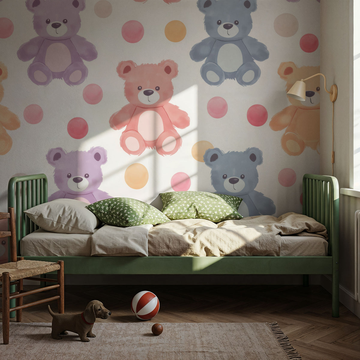 Teddy Bear Time Mural Wallpaper - room preview 04
