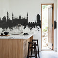 Zaragoza Spain Skyline Black & White Mural Wallpaper - room preview 04