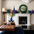 Solihull England Skyline Blue & Bronze Mural Wallpaper - room preview 04