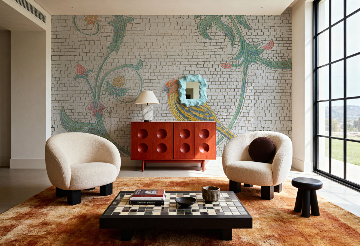 Mosaic Birds III Mural Wallpaper - room preview 04