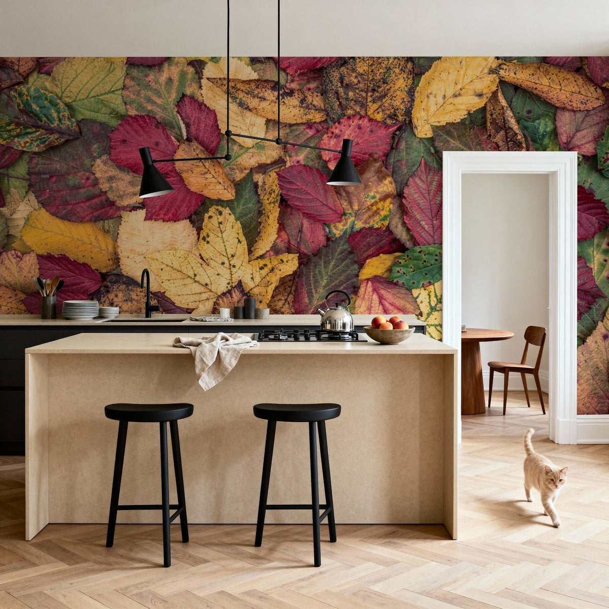 Fall Color Burst Mural Wallpaper - room preview 04