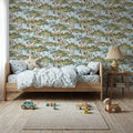 Orchard Reverie Pattern, Sky Blue Mural Wallpaper - room preview 04