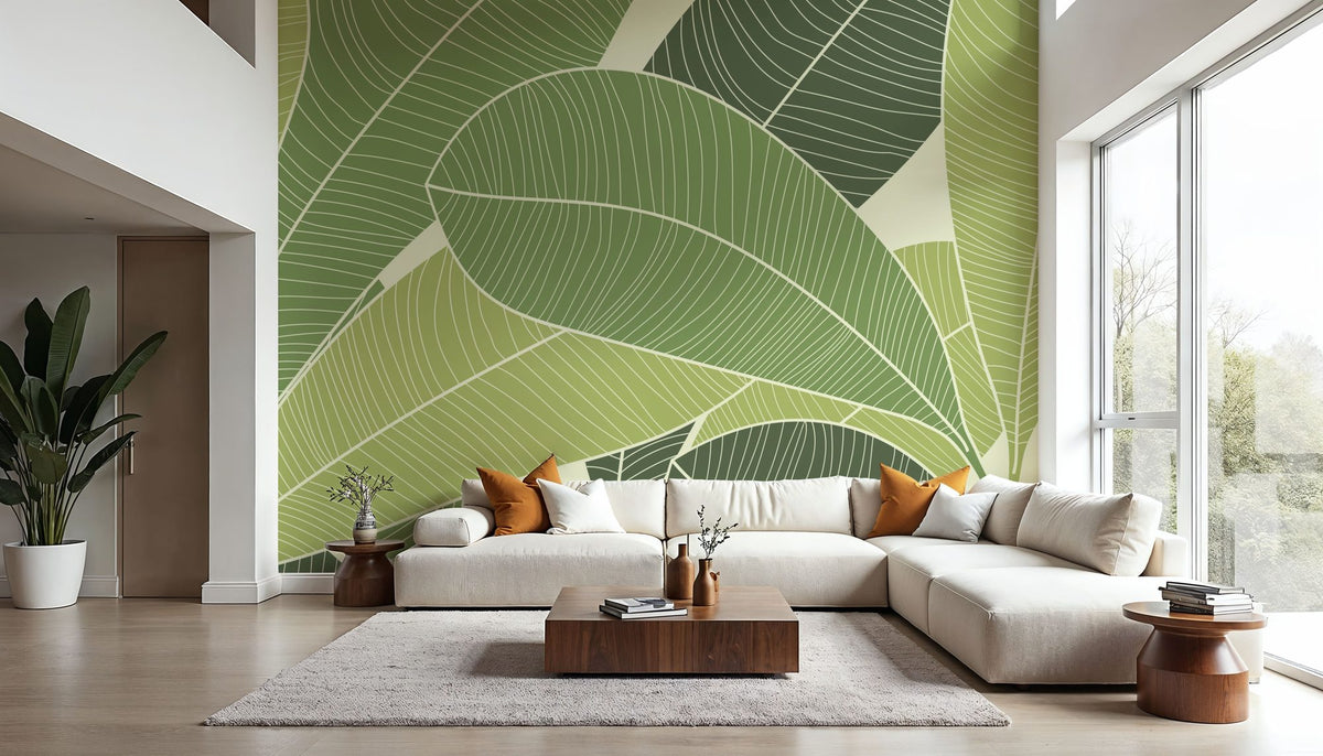 70s Monstera Mural Wallpaper - room preview 04