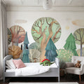 Owl's Forest Mural Wallpaper - room preview 04