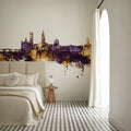 Toulouse France Skyline Purple & Gold Mural Wallpaper - room preview 04