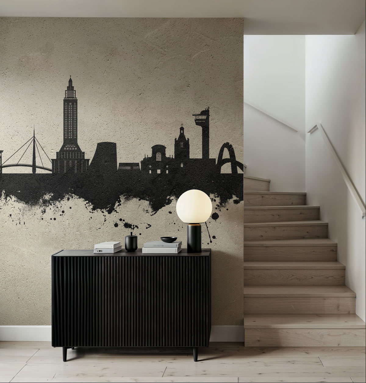 Le Havre France Skyline Concrete Mural Wallpaper - room preview 04