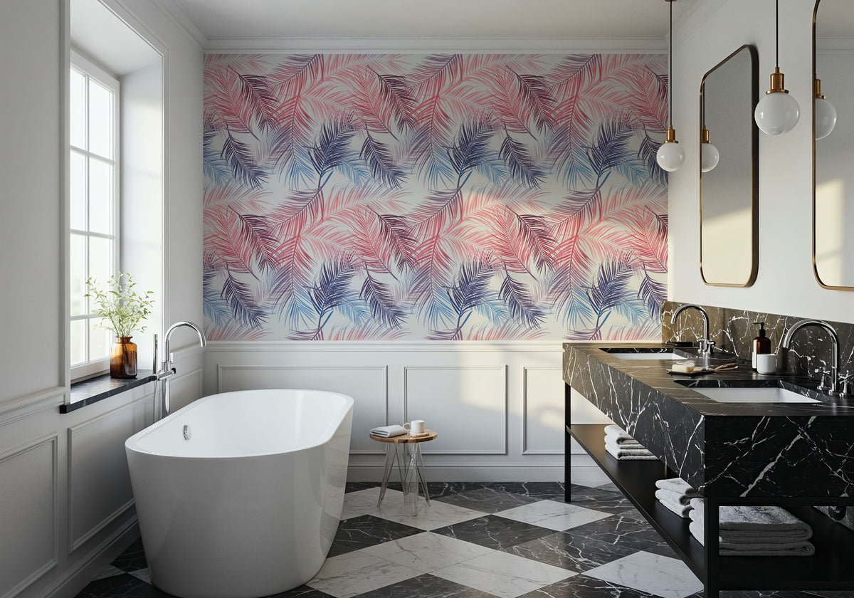 Miami Palm Leaves Mural Wallpaper - room preview 04